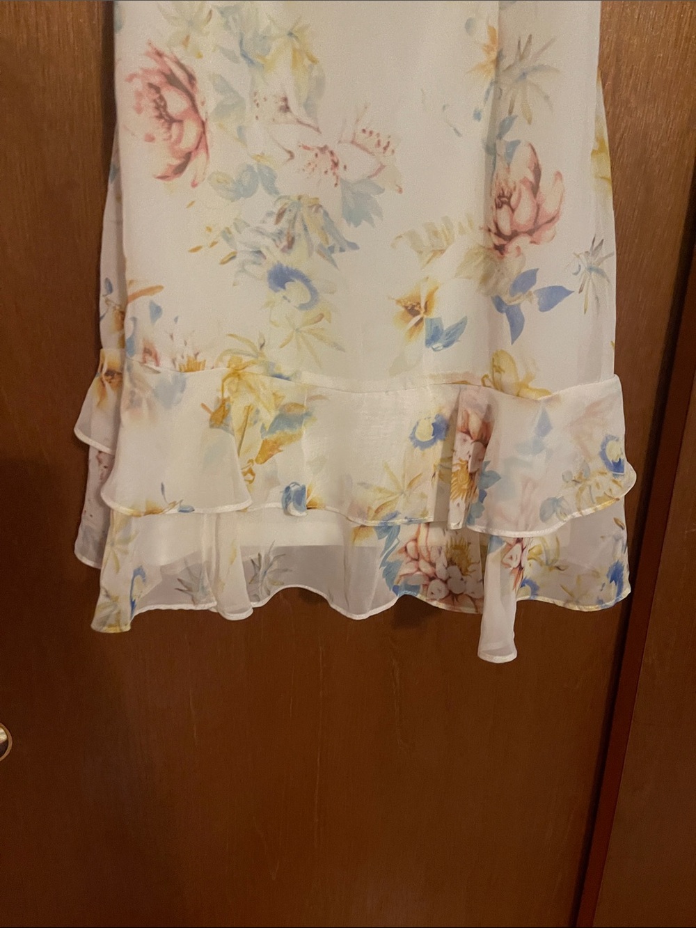 Lulu's Cream Floral Ruffle Mini Dress - Picture 4 of 6